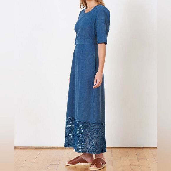 Caron Callahan Mattie dress indigo pique - Picture 5 of 16